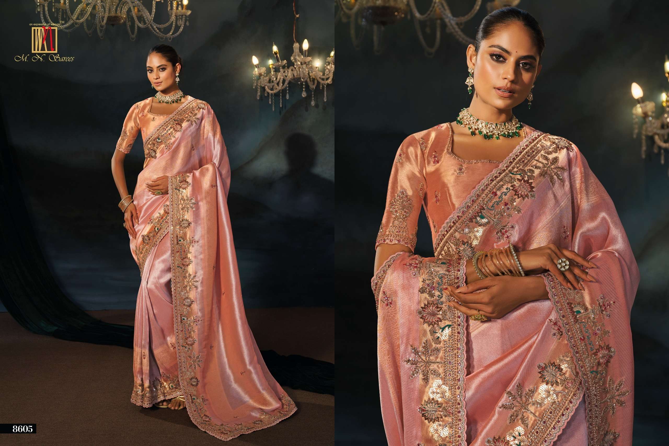 M N 8600 Series 8601 To 8613 the Royal and classic Heritage Collection saree wholesale in surat